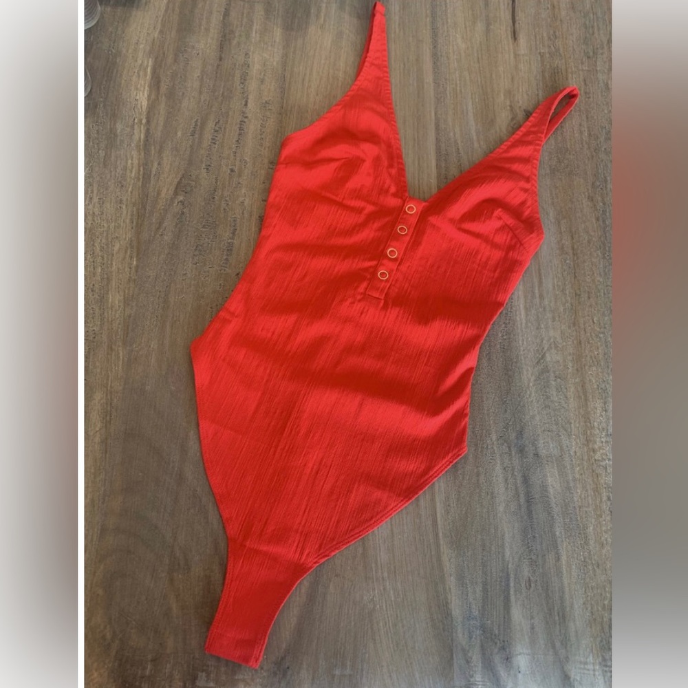 Free people body suit red hot L
